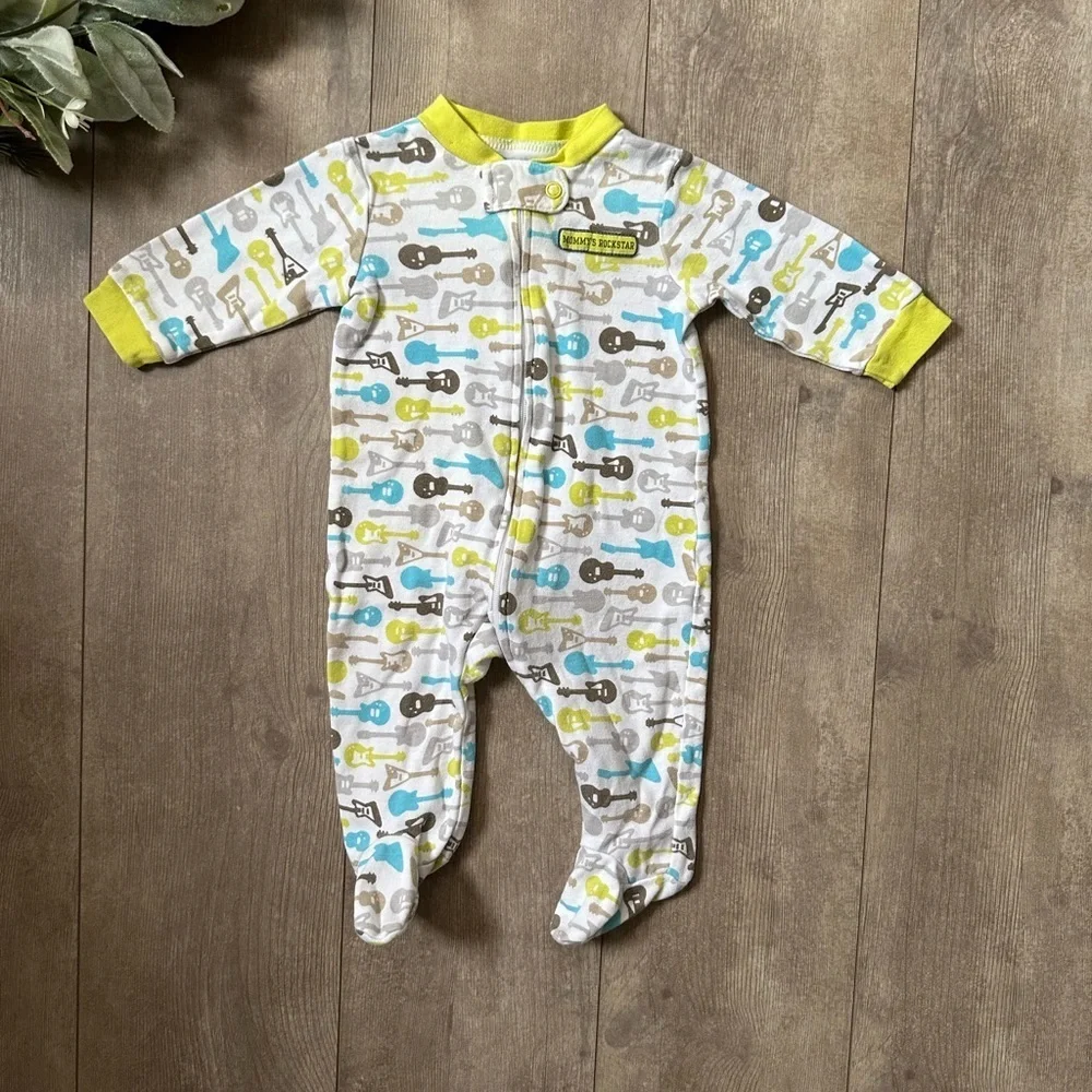 Y2K Carter’s Guitar One-Piece Mommy's Rockstar Baby Boy's Footies Size 3 Months